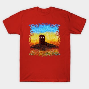 time and space travel Phone box in Twilight zone T-Shirt